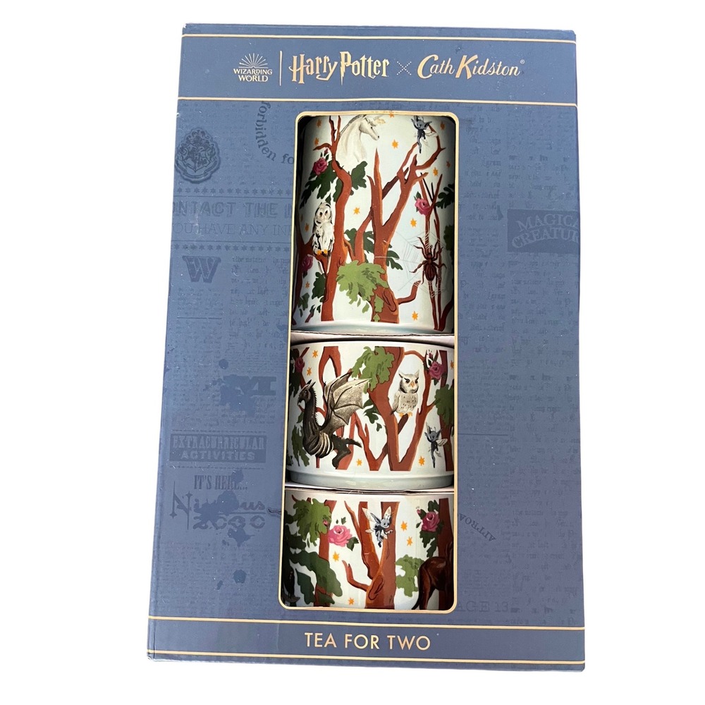 Cath Kidston Harry Potter Tea For Two Set Green New Forbidden Forest Stoneware